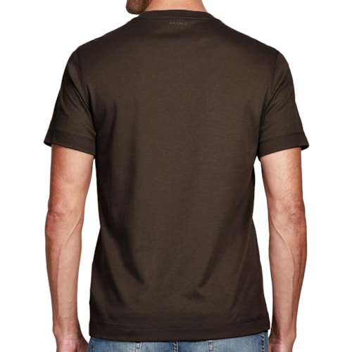 Detalhe - Camiseta Aramis Meia Manga Básica 12.0491 Cafe