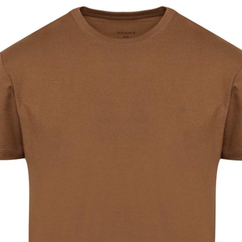 Detalhe - Camiseta Aramis Meia Manga Básica 12.0537 Conhaque