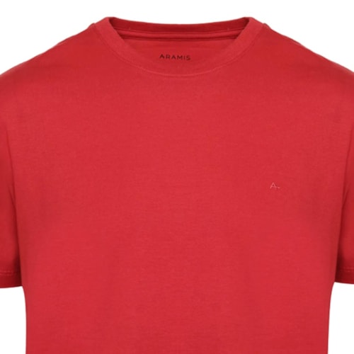 Detalhe - Camiseta Aramis Meia Manga Básica 12.0537 Vermelho