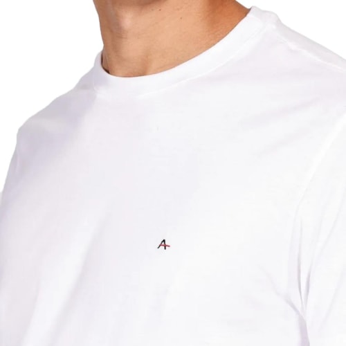 Detalhe - Camiseta Aramis Meia Manga Básica 12.0539 Branco