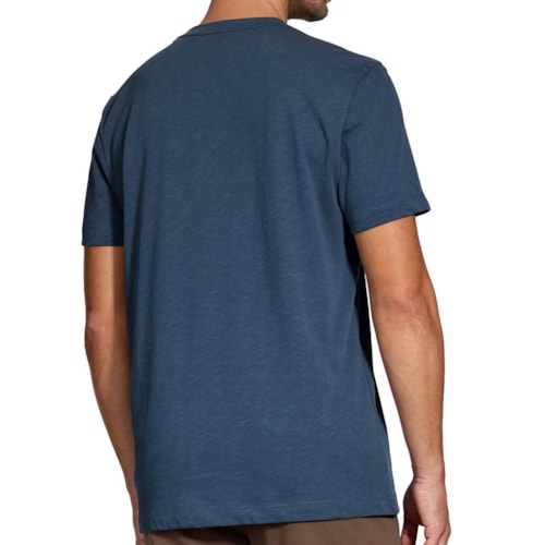 Detalhe - Camiseta Aramis Meia Manga Básica 12.0599 Azul Noite