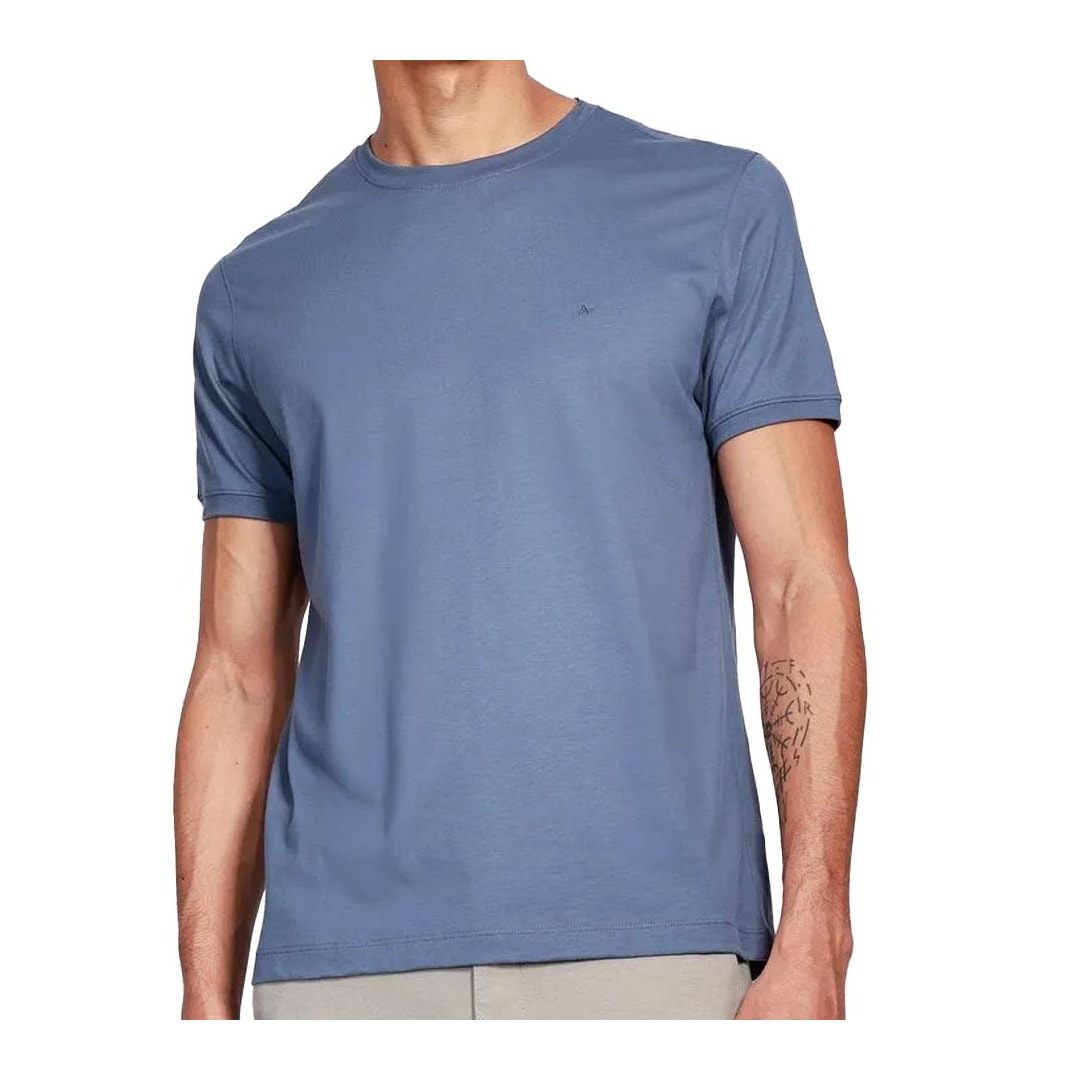 Camiseta Aramis Meia Manga Básica 13.0015 Azul Aluminio Camiseta Aramis Meia Manga Básica 13.0015 Azul Aluminio