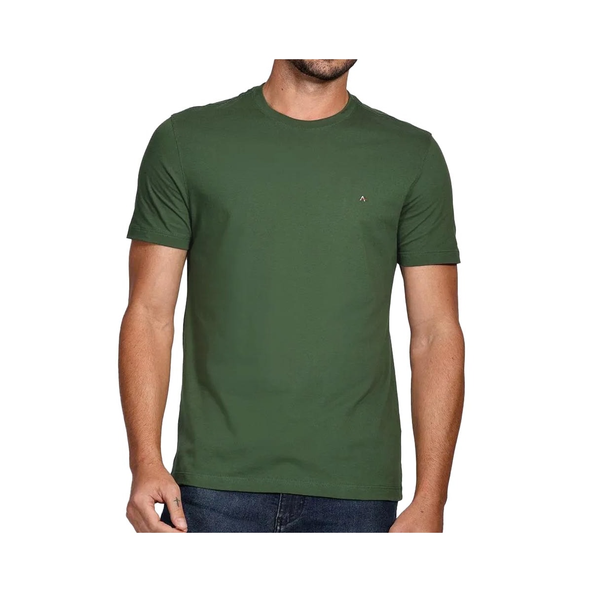 Camiseta Aramis Meia Manga Básica 13.0015 Verde Musgo Camiseta Aramis Meia Manga Básica 13.0015 Verde Musgo