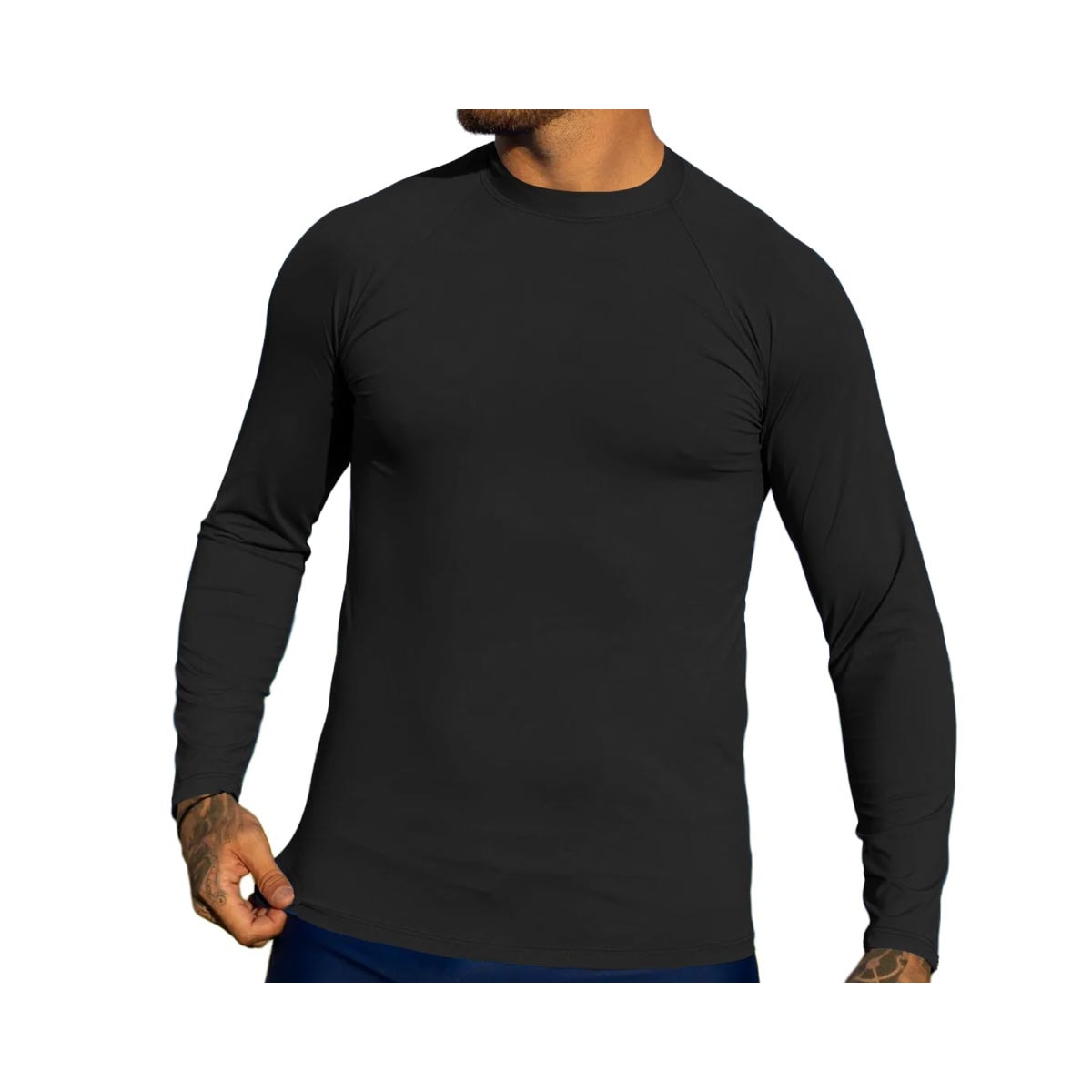 Camiseta Beira Amar Rio Manga Longa Uv50+ 600 Plus Preto