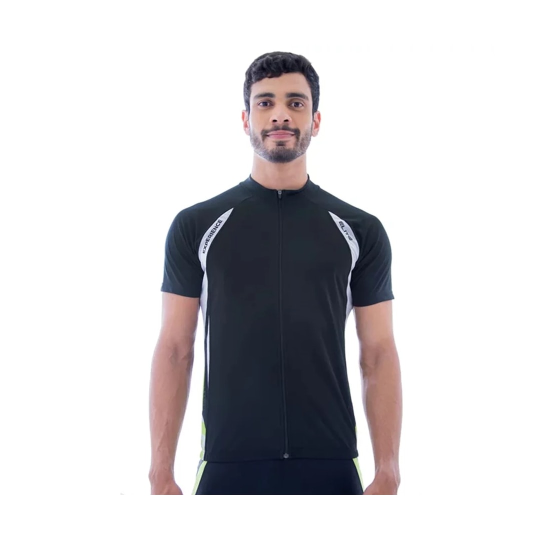 Camiseta Elite Meia Manga Masculina 135180 Preto/Branco/Verde Camiseta Elite Meia Manga Masculina 135180 Preto/Branco/Verde