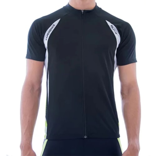 Detalhe - Camiseta Elite Meia Manga Masculina 135180 Preto/Branco/Verde