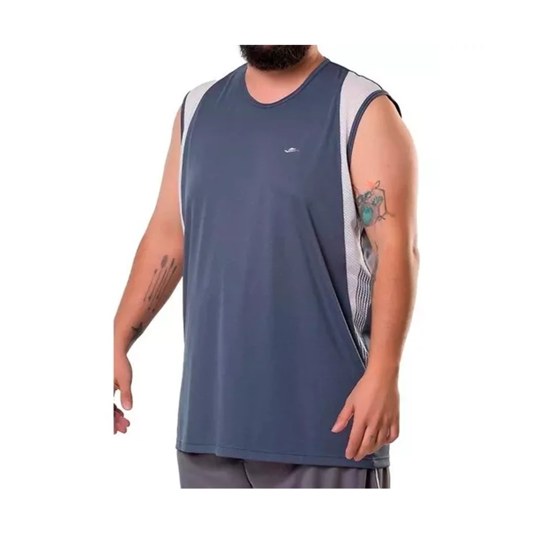 Camiseta Elite Regata Machao Masculina 135346 Grafite/Branco Camiseta Elite Regata Machao Masculina 135346 Grafite/Branco