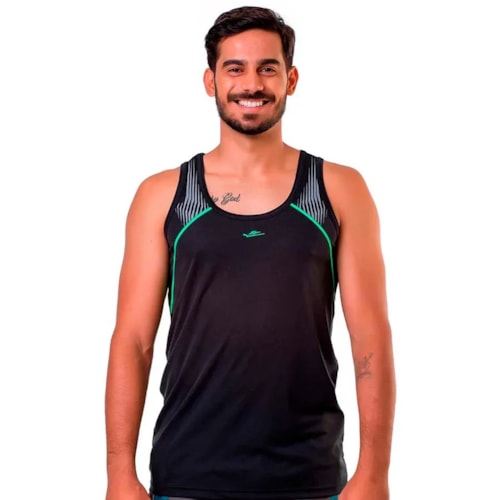 Camiseta Elite Regata Masculina 135272 Preto/Grafite