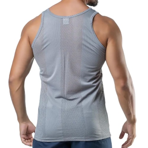 Detalhe - Camiseta Elite Regata Masculina Quality 25286 Cinza Aço