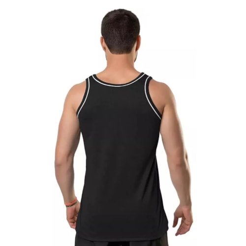 Camiseta Elite Regata Masculina Quality 25441 Preto/Branco