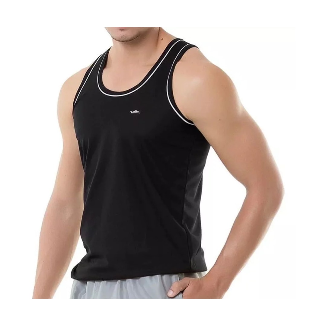 Camiseta Elite Regata Masculina Quality 25441 Preto/Branco Camiseta Elite Regata Masculina Quality 25441 Preto/Branco
