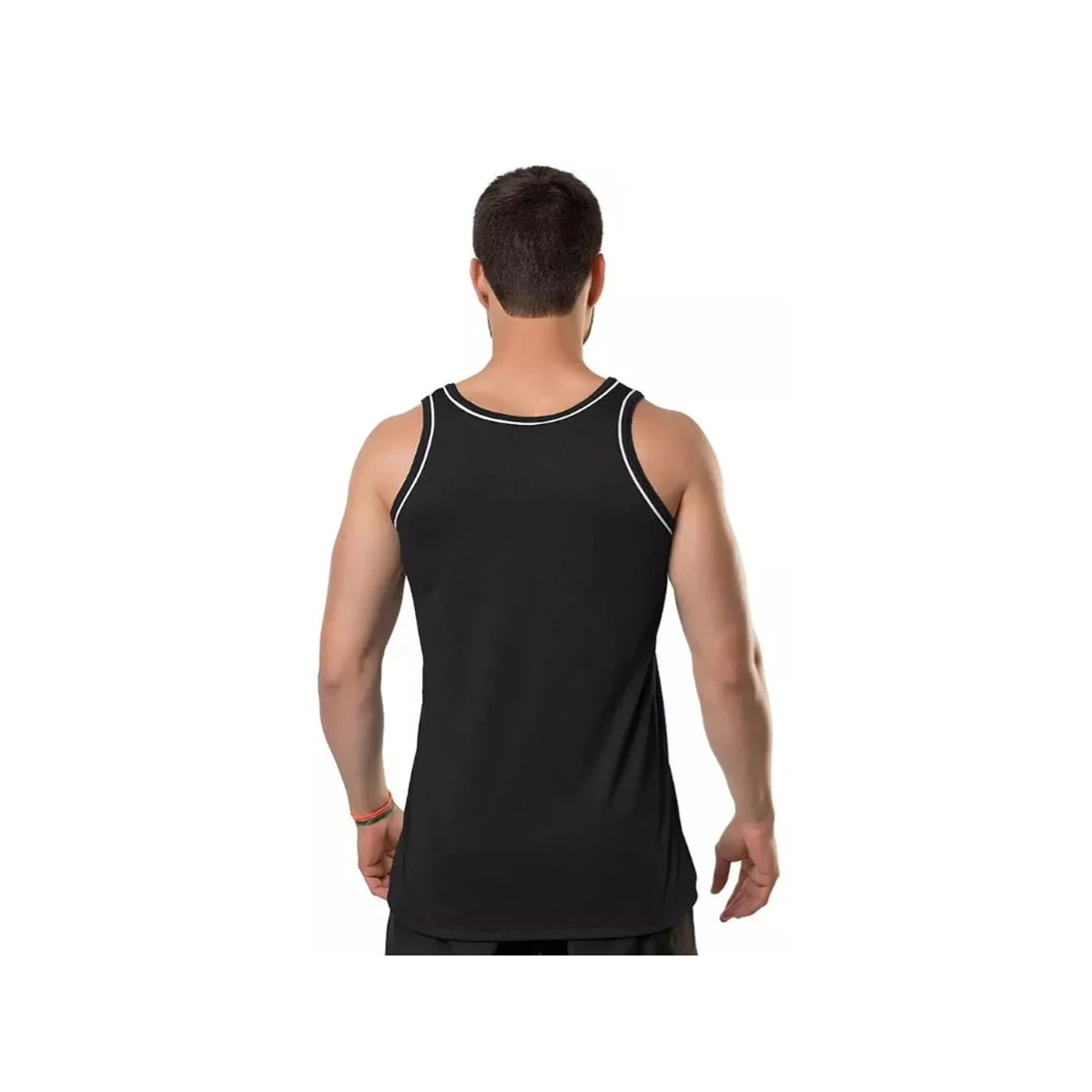 Camiseta Elite Regata Masculina Quality 25441 Preto/Branco
