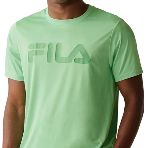 Detalhe - Camiseta Fila Dry Masculina F11at00721 Verde Salvia Claro
