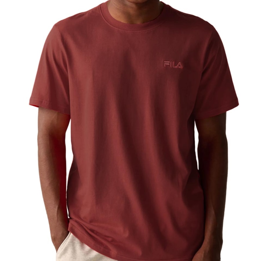 Camiseta Fila Masculina Classic F11l204 Vermelho Ocre Camiseta Fila Masculina Classic F11l204 Vermelho Ocre