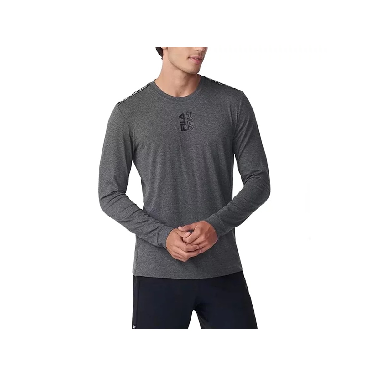 Camiseta Fila Masculina Comfort Tape M/L F11at265 Mescla Escuro Camiseta Fila Masculina Comfort Tape M/L F11at265 Mescla Escuro