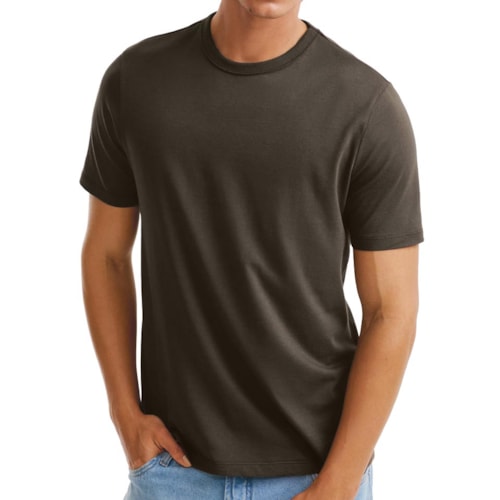 Camiseta Hering Masculina Básica Brasil 49Fp Marrom
