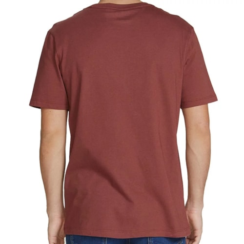 Detalhe - Camiseta Hering Masculina Meia Manga 0201 Bordo