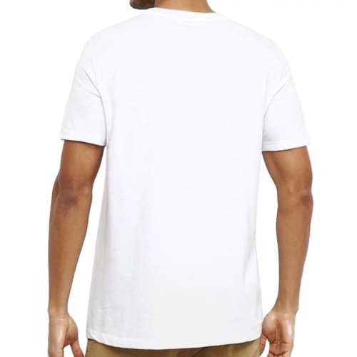 Detalhe - Camiseta Hering Masculina Meia Manga 0201 Branco