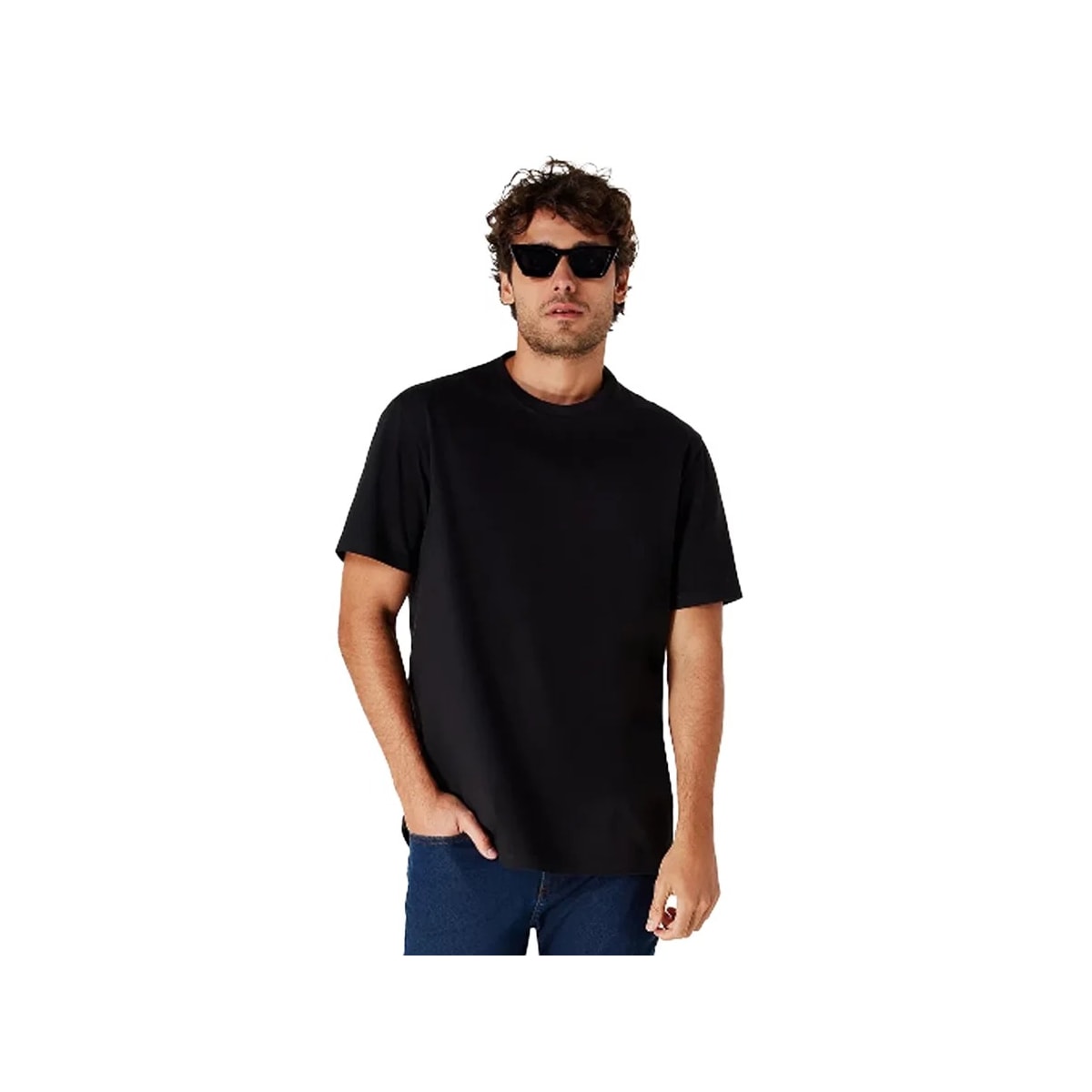 Camiseta Hering Masculina Meia Manga 0201 Preto N1007S Camiseta Hering Masculina Meia Manga 0201 Preto N1007S