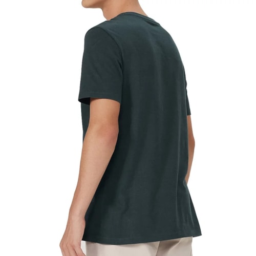 Detalhe - Camiseta Hering Masculina Meia Manga 0201 Verde Major