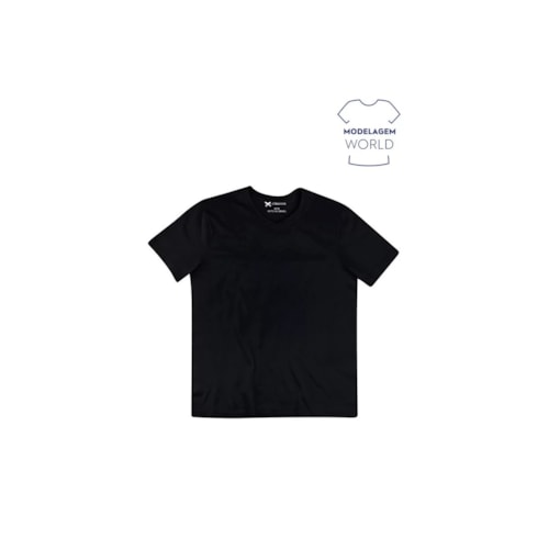 Detalhe - Camiseta Hering Masculina Meia Manga 022b Preto