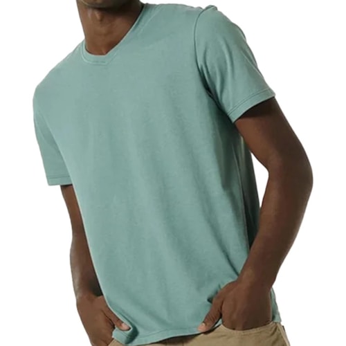 Detalhe - Camiseta Hering Masculina Meia Manga 022b Verde