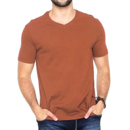 Camiseta Hering Masculina Meia Manga N2k5 Laranja