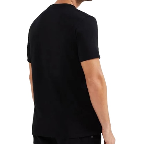 Detalhe - Camiseta Hering Masculina Meia Manga N2k5 Preto