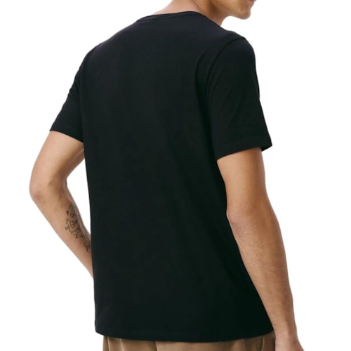 Detalhe - Camiseta Hering Meia Manga Básica 4Fef Preta