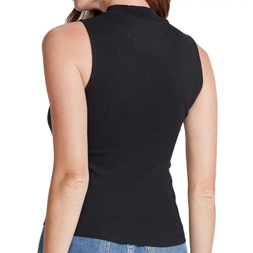 Detalhe - Camiseta Hering Regata 4A92 Preto