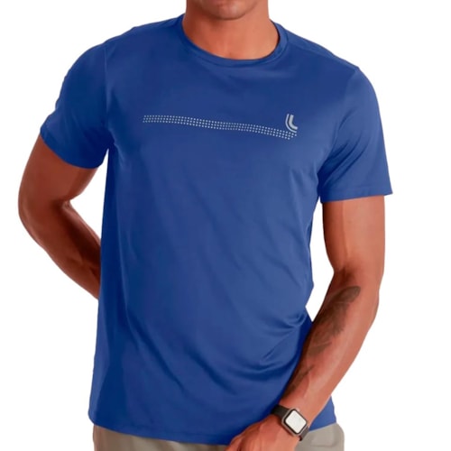 Detalhe - Camiseta Lupo Dry Masculina 77053 Anil
