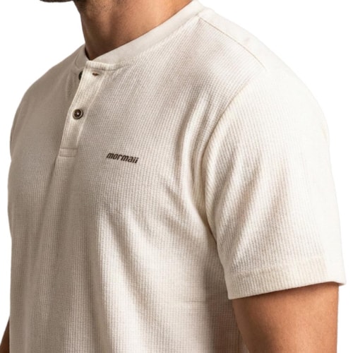 Detalhe - Camiseta Mormaii Masculina Meia Manga 583198 Bege Suspiro