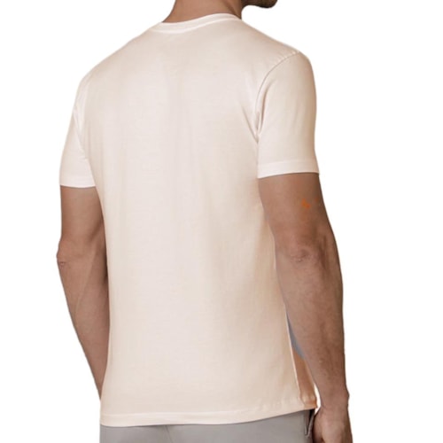 Detalhe - Camiseta Podium Meia Manga Básica Mc1349 Bege