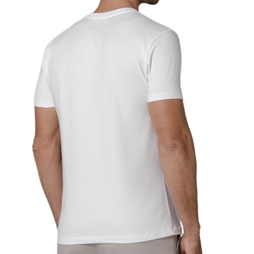 Detalhe - Camiseta Podium Meia Manga Básica Mc1349 Branco
