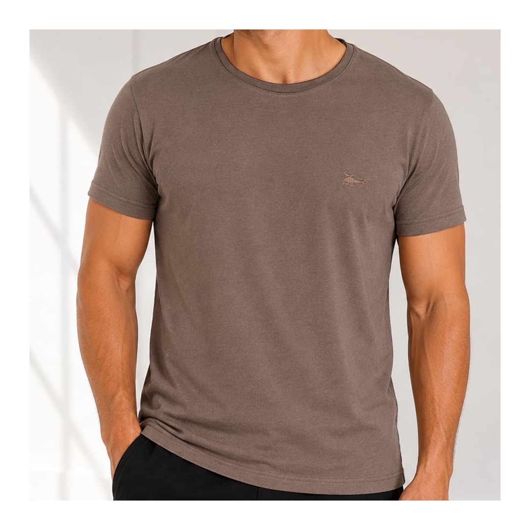 Camiseta Sallo Básica Pérgula 10101157 Mocca Camiseta Sallo Básica Pérgula 10101157 Mocca