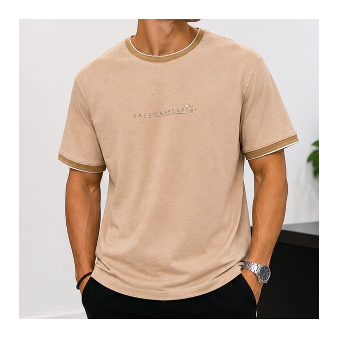 Camiseta Sallo Linho 00012 Caqui