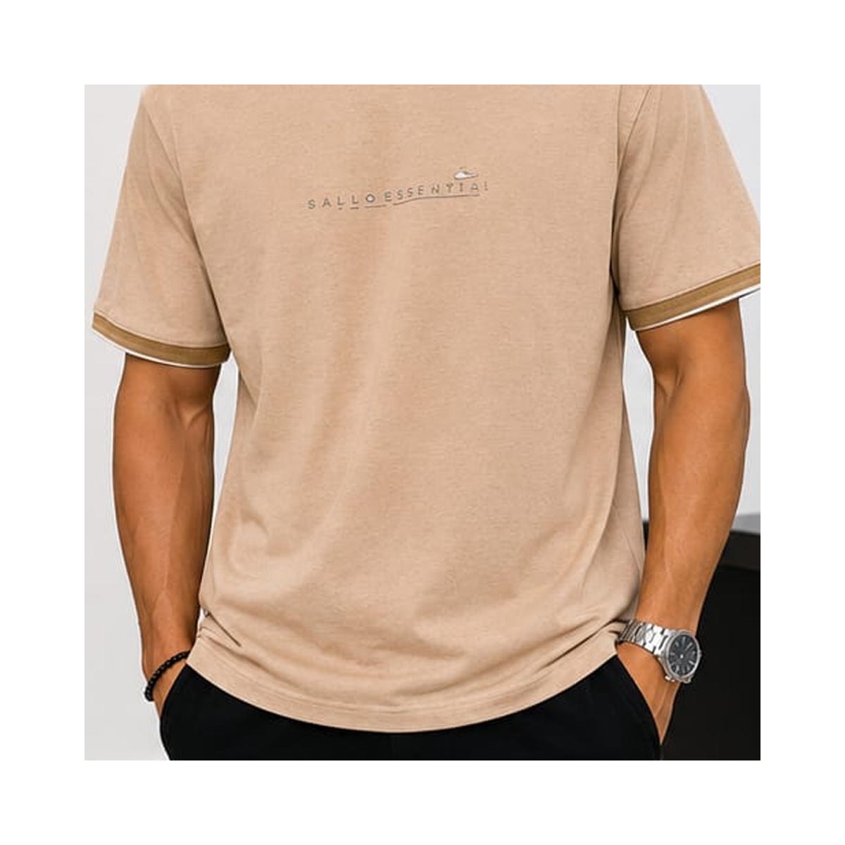 Camiseta Sallo Linho 00012 Caqui Camiseta Sallo Linho 00012 Caqui