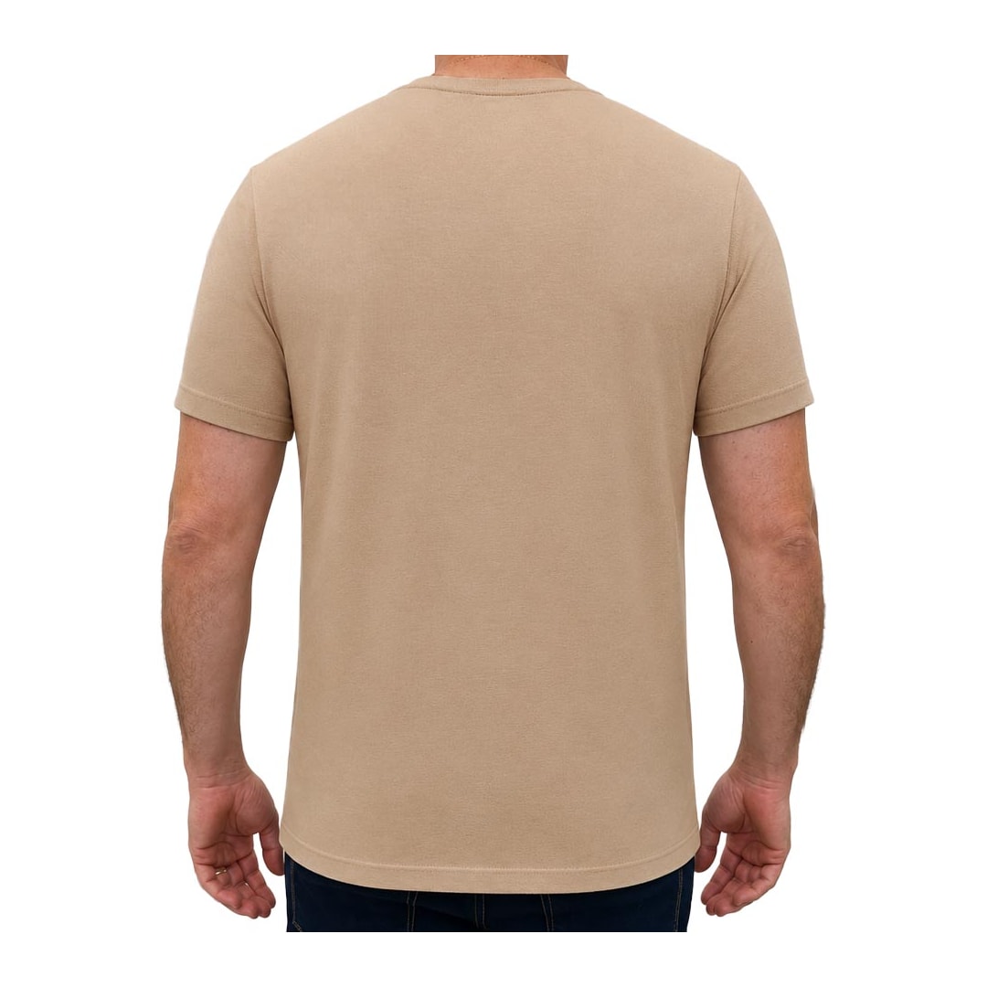 Camiseta Sallo Linho Básica 8190 Caqui Camiseta Sallo Linho Básica 8190 Caqui