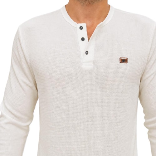 Detalhe - Camiseta Sallo Manga Longa 0002 Off White