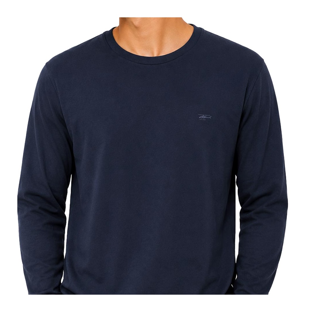 Camiseta Sallo Manga Longa Piquet Pergula 1160 Marinho