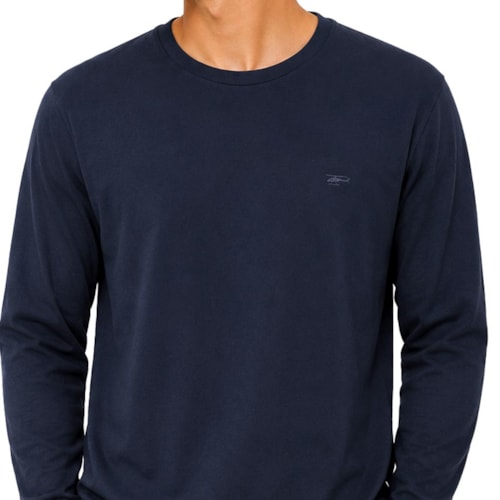 Detalhe - Camiseta Sallo Manga Longa Piquet Pergula 1160 Marinho
