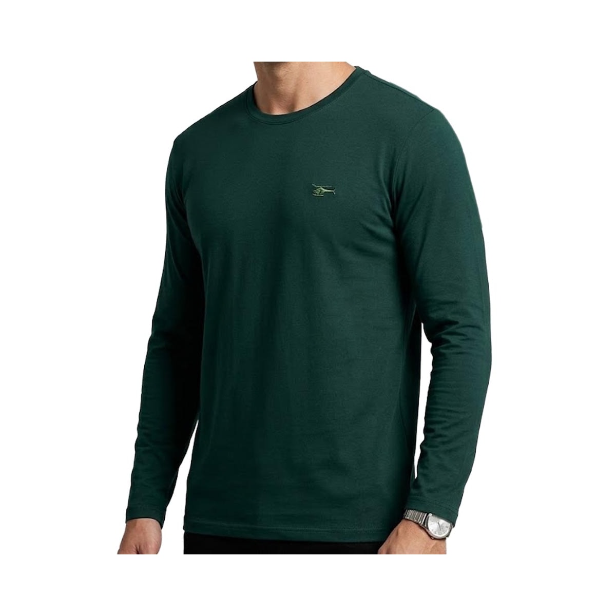 Camiseta Sallo Manga Longa Piquet Pergula 1160 Verde Escuro