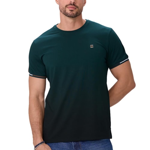 Detalhe - Camiseta Sallo Meia Manga 10108244 Verde Escuro