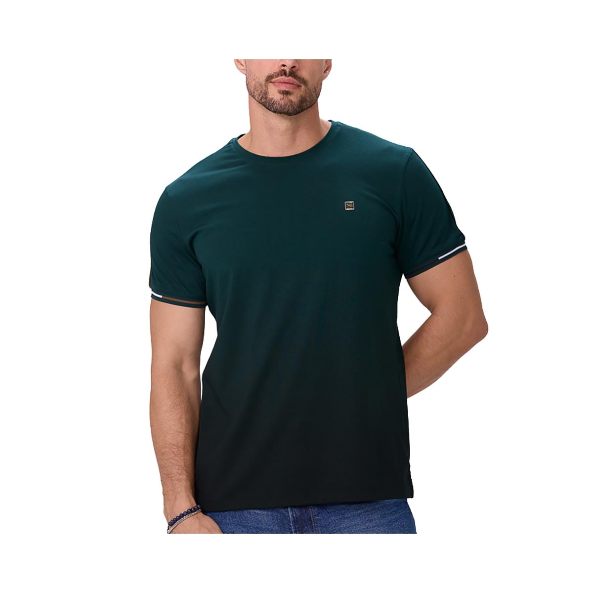 Camiseta Sallo Meia Manga 8244 Verde Escuro Camiseta Sallo Meia Manga 8244 Verde Escuro