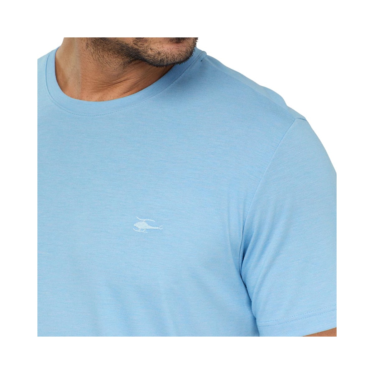 Camiseta Sallo Meia Manga Básica 10101641 Misto Sky