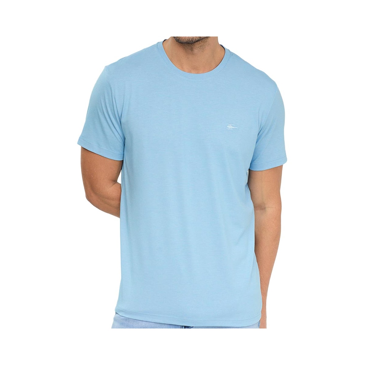 Camiseta Sallo Meia Manga Básica 10101641 Misto Sky Camiseta Sallo Meia Manga Básica 10101641 Misto Sky