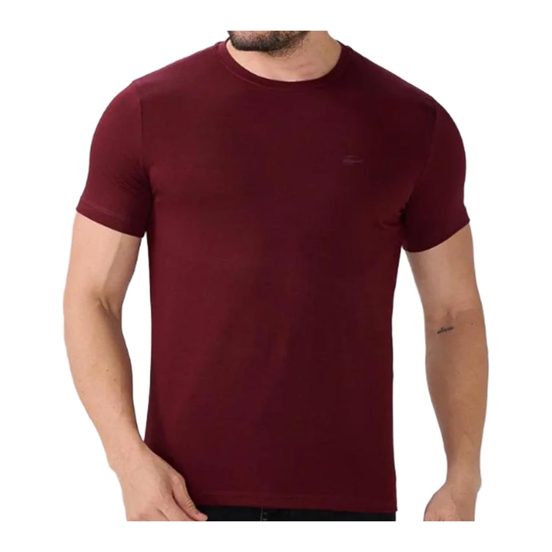 Camiseta Sallo Meia Manga Básica 10101641 Misto Vinho Camiseta Sallo Meia Manga Básica 10101641 Misto Vinho