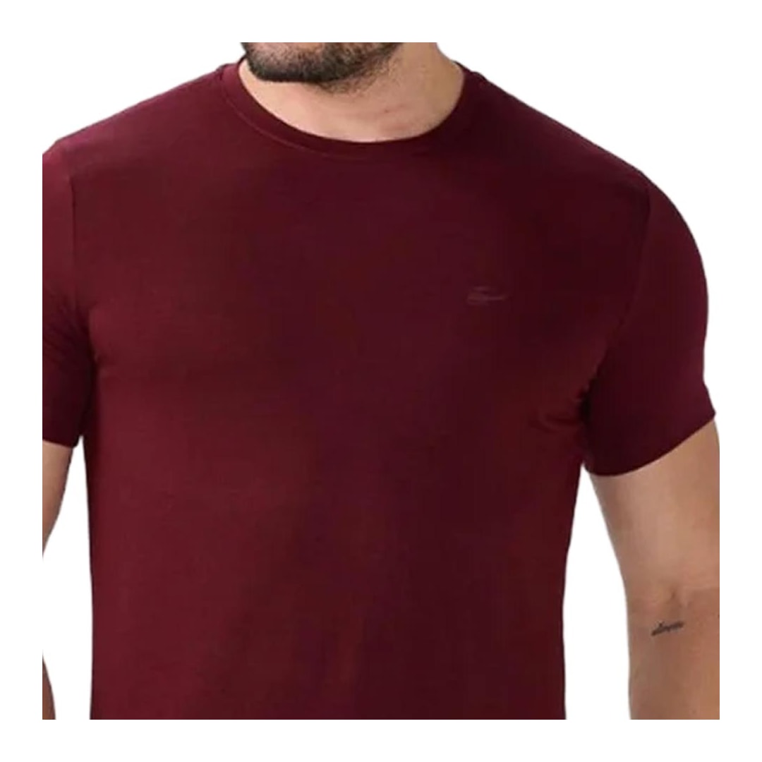 Camiseta Sallo Meia Manga Básica 10101641 Misto Vinho