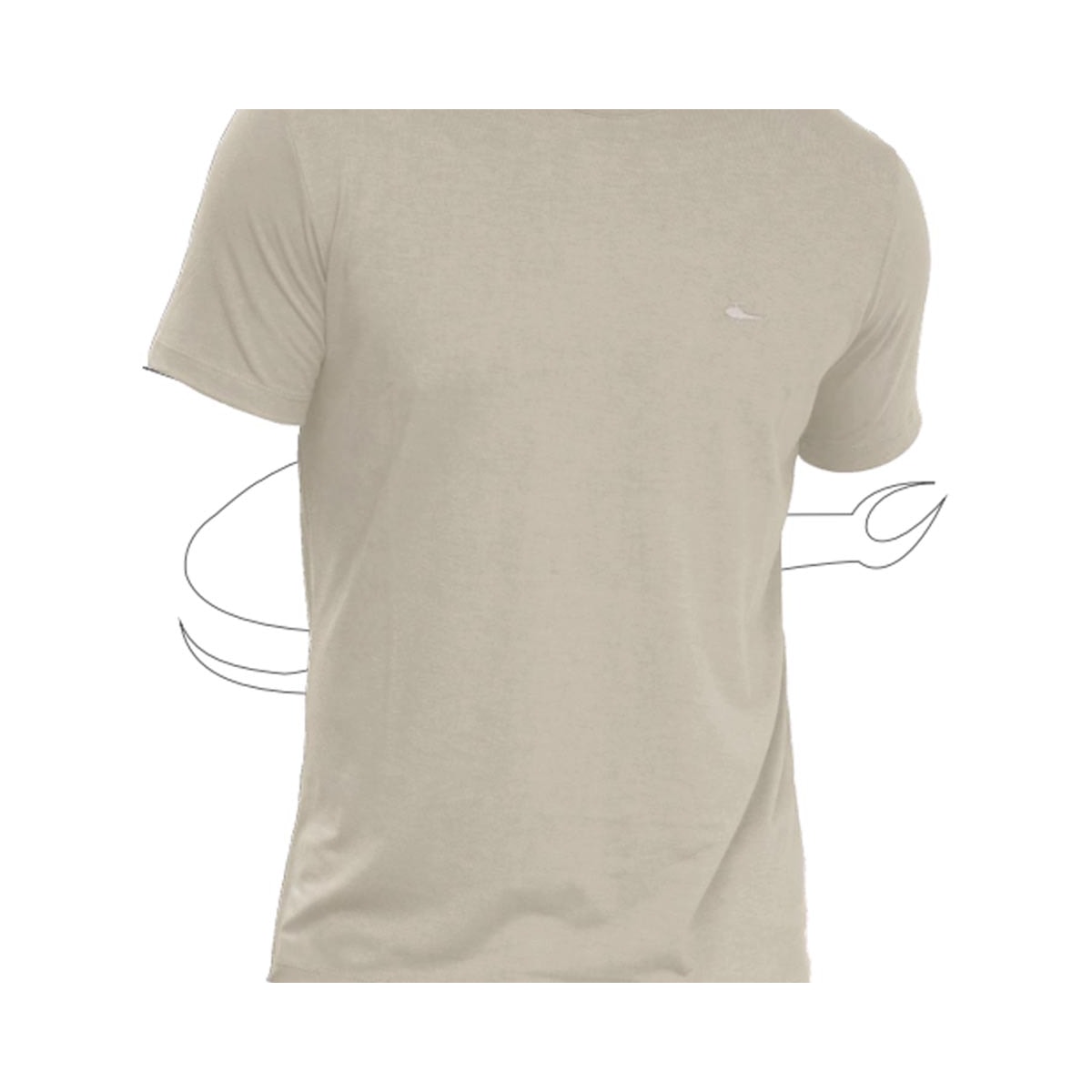 Camiseta Sallo Meia Manga Básica 1157 Areia Camiseta Sallo Meia Manga Básica 1157 Areia