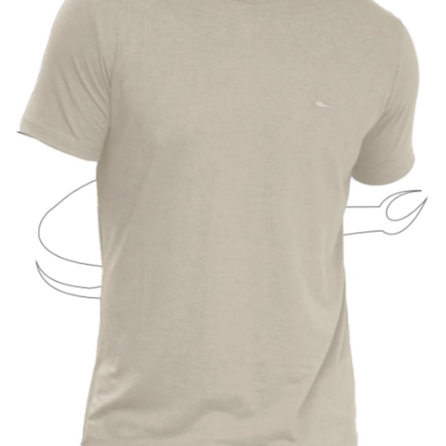 Detalhe - Camiseta Sallo Meia Manga Básica 1157 Areia